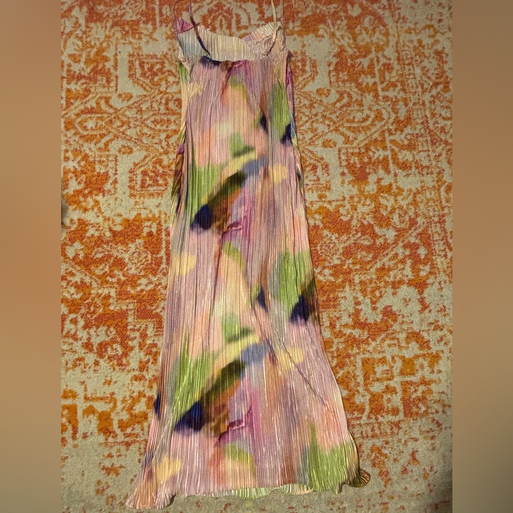 Source Unknown Multicolor Pleated Maxi Dress - image 6